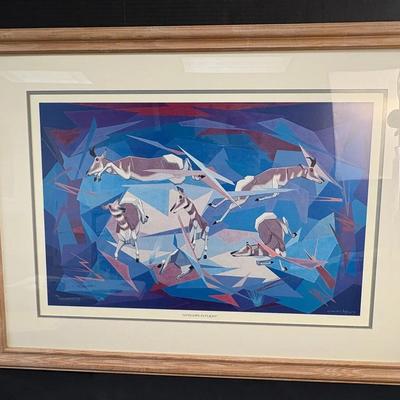 Oscar Howe Limited Edition Print “Antelope In Flight”
