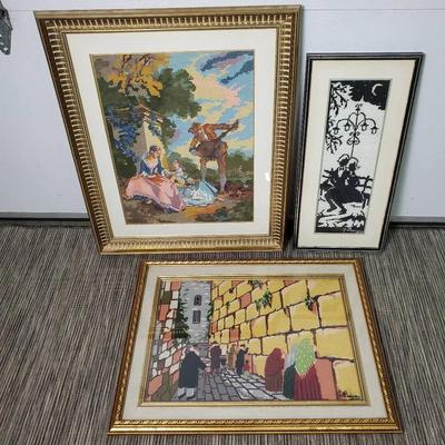 Completed Needlepoints - Framed 25.5x20” To 22x10”