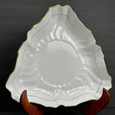 Herend Golden Edge Triangle Dish - 9.5”