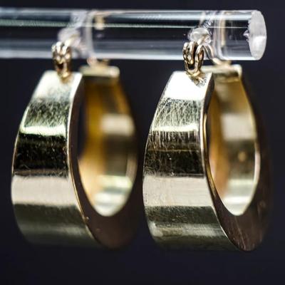 14K Gold Hoop Earrings, Hollow - .75 Diameter