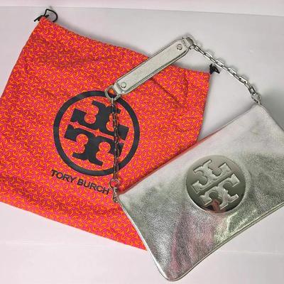 Tory Burch Metallic Chain Strap Purse & Dust Bag
