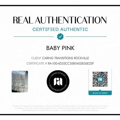 Authentic Burberry Cashmere Baby-Pink Check Scarf 