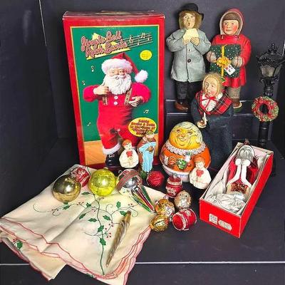 Leo Smith Dept 56 Figurine, Jingle Bell Rock Santa, Vintage West German Glass Ornaments, More