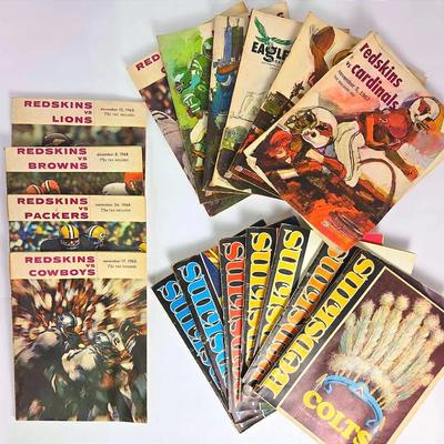Vintage Washington Redskins Programs 1966-1968