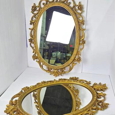 Vintage Dart Hollywood Regency Ornate Wall Mirrors  
