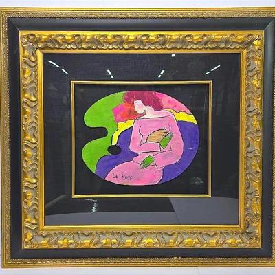 Linda La Kinff Signed Painting On Wood Pallet “Smile”