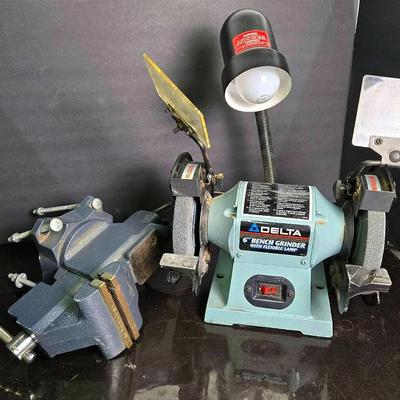 Delta 6” Bench Grinder Model 23-645 & Craftsman Vise 