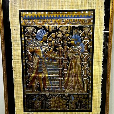 Signed Egyptian Art On Papyrus - 41x31”