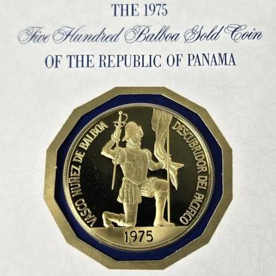 .900 Gold 1975 Panama 500 Balboas Coin With COA