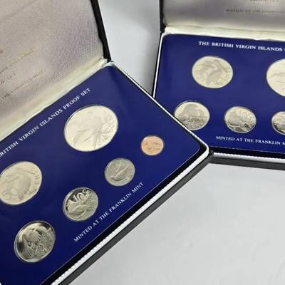 1975 British Virgin Islands Proof Sets With Sterling Silver Coins - Franklin Mint