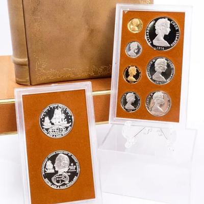 1974 Cook Islands 9 Coin Proof Sets With 2 Sterling Silver Coins - Lot 2 Of 2