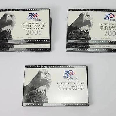 90% Silver State Quarters Proof Sets 2005-2007 (5 Sets)