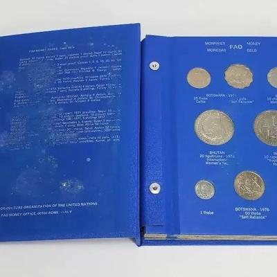 1976 UN FAO Blue Coin Album - 4 Pages Of World Coins 