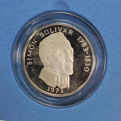 Sterling Silver 1973 Panama 20 Balboas Proof Coin - Franklin Mint