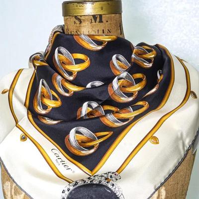 Authentic Cartier Silk Scarf with Box - Animal Print 