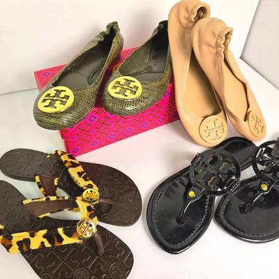 Tory Burch Ballet Flats (2) & Sandals (2) - Size 7,7.5,8