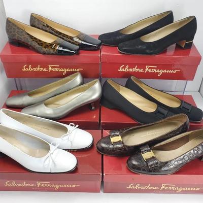 Salvatore Ferragamo Low-Heels Pumps (6 Pairs) - Size 7.5 