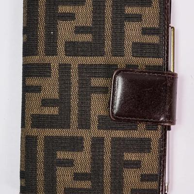 Authentic Fendi Zucca Brown Canvas Leather Bifold Small Wallet