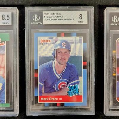 1980s Baseball Cards: Donruss Beckett Graded, Sheffield, Brown, & Grace