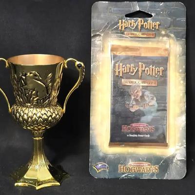 Harry Potter "The Hufflepuff Cup" Movie Prop/Collectible Plus Sealed Pack of Harry Potter Cards