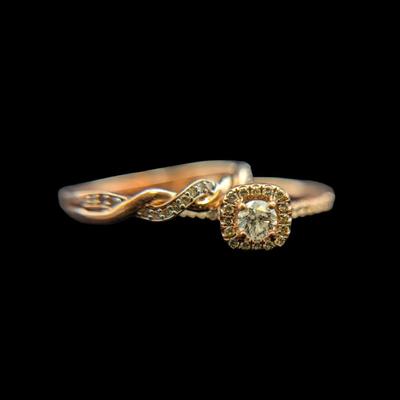 10K Rose Gold Wedding Ring Set, NAGL #1210278