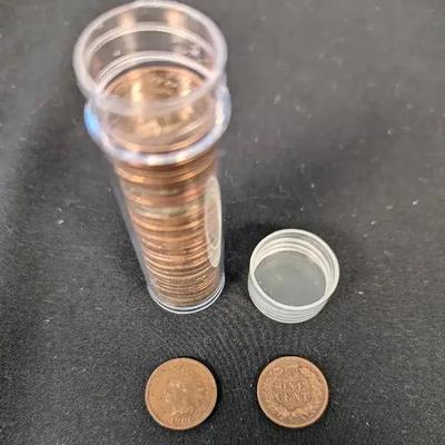 Roll of 50 Indian Head Cents 