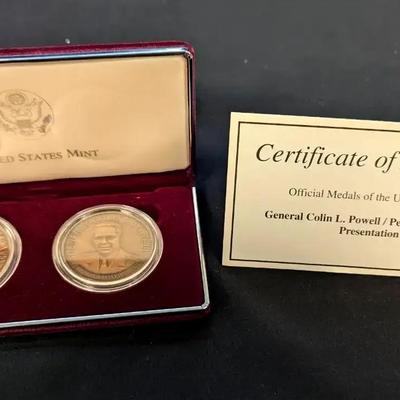 2 US Mint Issued Medals Presentation Set, All Original w/ COA