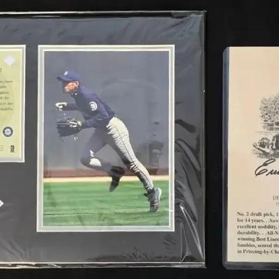 Ernie Stautner Signed Item with COA (on Back) & Ichiro Game-Used Ball, 2001 Upper Deck