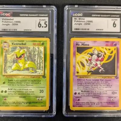 2 1999 Jungle Pokémon Cards, CGC Graded