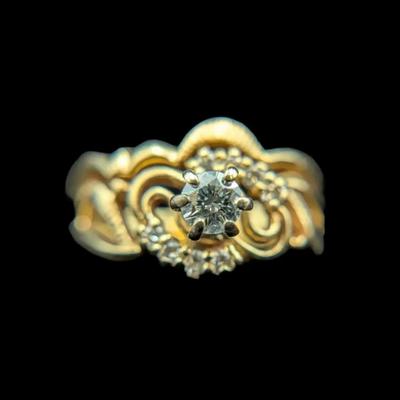 14K Yellow Gold Wedding Set, NAGL #1210286