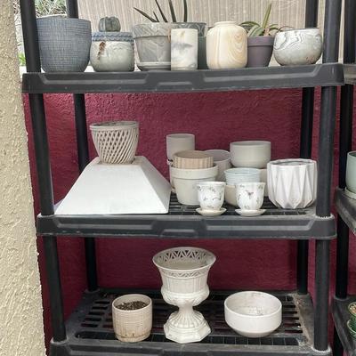 White Pots And Shelving  