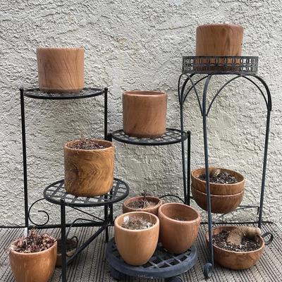 Marbled Pots And Stands   