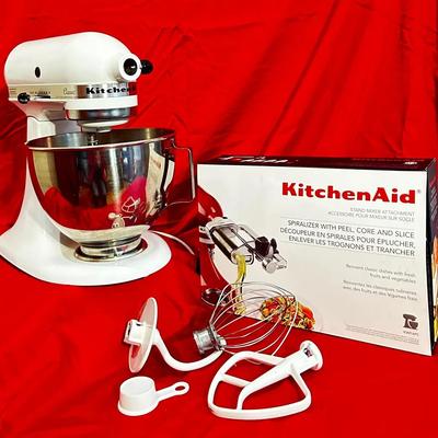 Kitchen Aid Stand Mixer + Spiralizer Attachment.