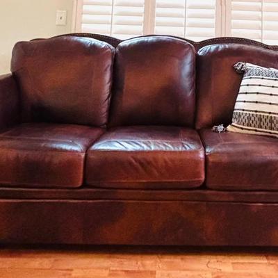 Chestnut Brown Leather Sofa