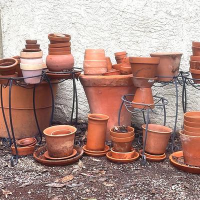 Terra Cotta Pots And Stands 