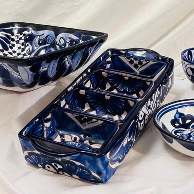 Cobalt Blue Hand-Painted Talavera Ceramic Collection