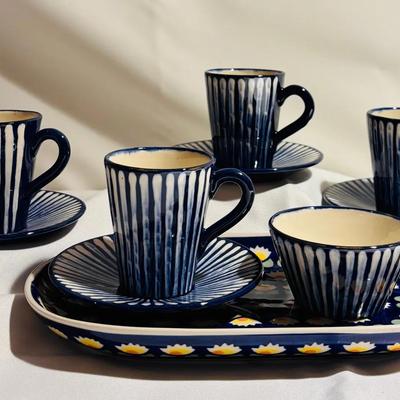 Danish & Polish Pottery Espresso & Serving Set