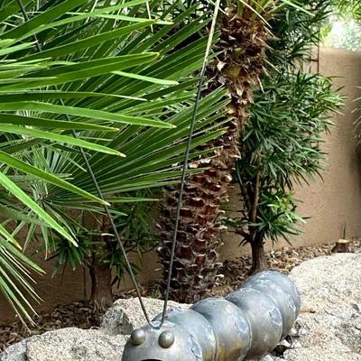 Recycled Metal Caterpillar Sculpture 