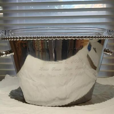 Mariposa Brillante Beaded Aluminum Ice Bucket / Wine Chiller