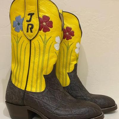 Paul Bond Yellow Cowboy Boots (Size 9)