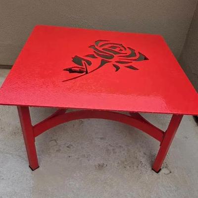 Red Rose Metal Coffee Table 