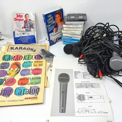 Karaoke Mics, Vintage Cassettes And Song Sheets 