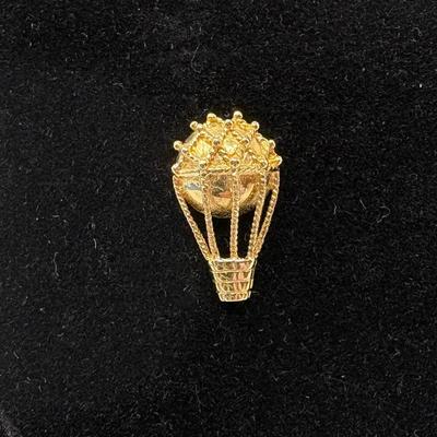 14K Gold Hot Air Balloon Pin 