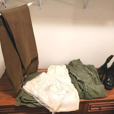 Vintage Military Clothing And Shoes/Boots