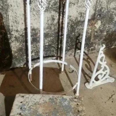 Vintage Iron Plant Stand, Plant Hanger, Antique Foot Stool