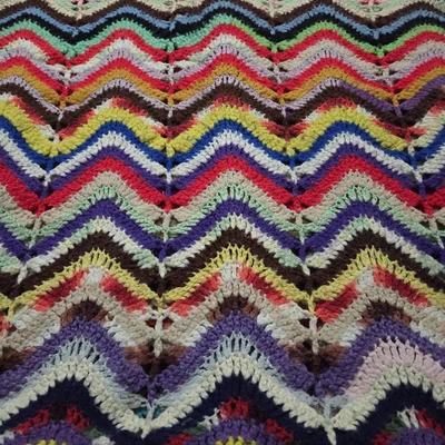 Multicolored Crocheted Blanket