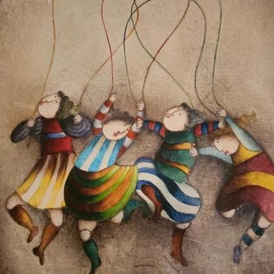 Joyce Roybal Canvas Wall Hanging Jumproping