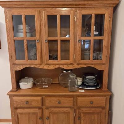 2 Pcs Wood China Cabinet 