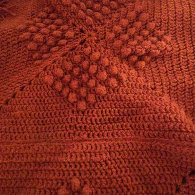 Maroon Crocheted Blanket