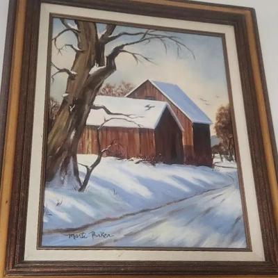 Oil Painting A Winter Scene 